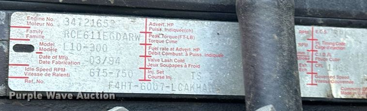 image for item EE7574 1994 Ford L9000 ready mix truck