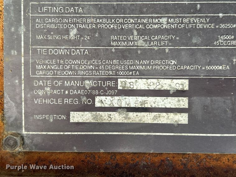 image for item EK3287 1991 Dynaweld M871A2 flatbed trailer