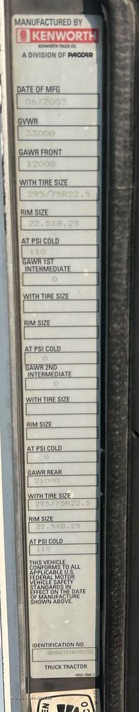 image for item EK3289 2004 Kenworth  T300 semi truck