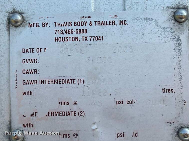 image for item EK3294 2006 Travis T/90 end dump trailer