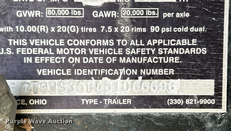 image for item EK3295 2005 Trailstar end dump trailer