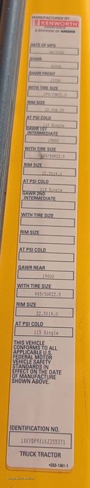 image for item EQ2163 2019 Kenworth  T680 semi truck