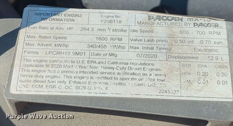 image for item EQ2168 2021 Kenworth  T680 semi truck