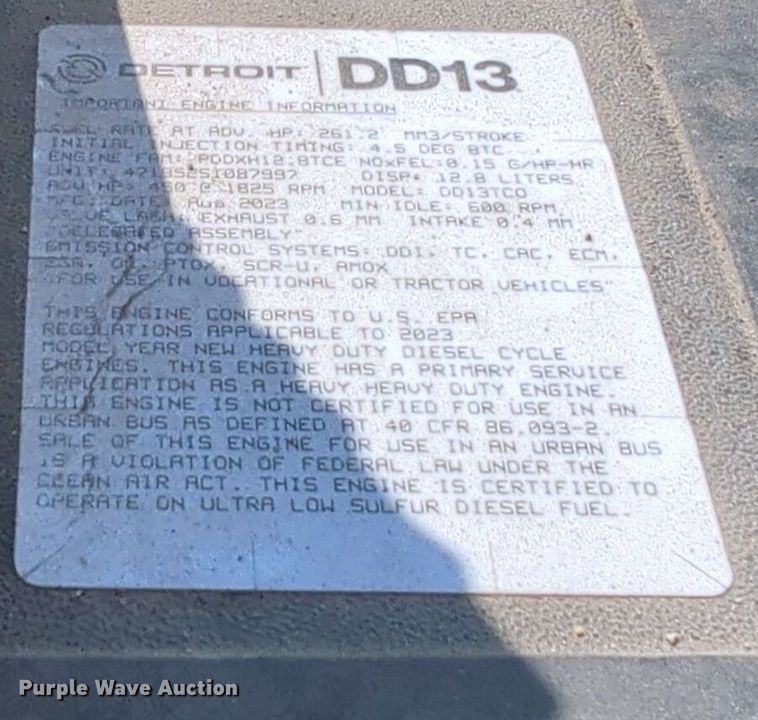 image for item EQ2177 2024 Freightliner  Cascadia 126 semi truck