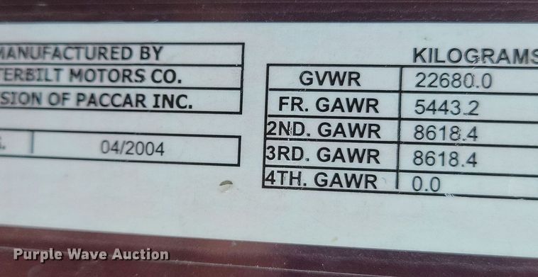 image for item JO9464 2005 Peterbilt 387 semi truck