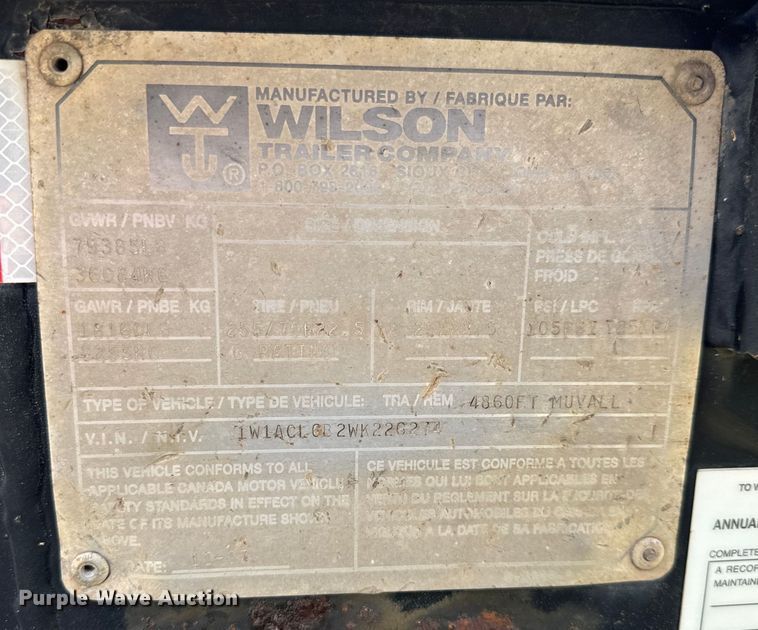 image for item MV9064 1998 Wilson 4860FT Muvall drop deck hydraulic tail equipment trailer