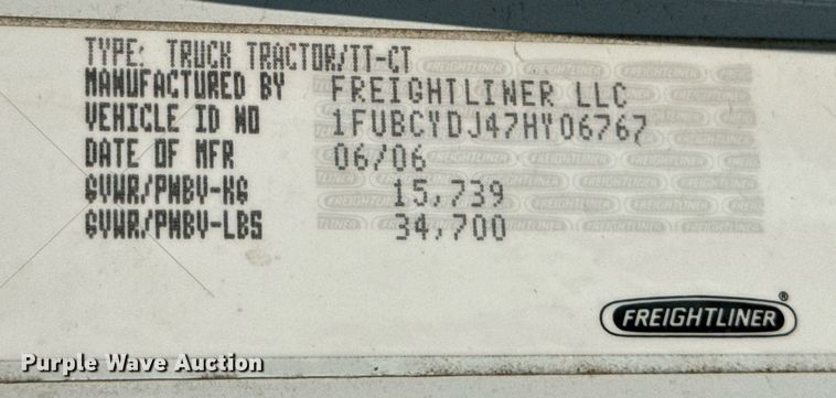 image for item MV9137 2007 Freightliner Business Class M2 semi truck