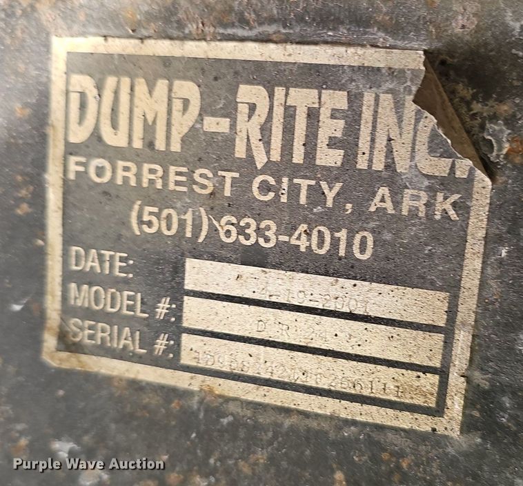 image for item NX9177 2001 Dump-Rite DR24 end dump trailer