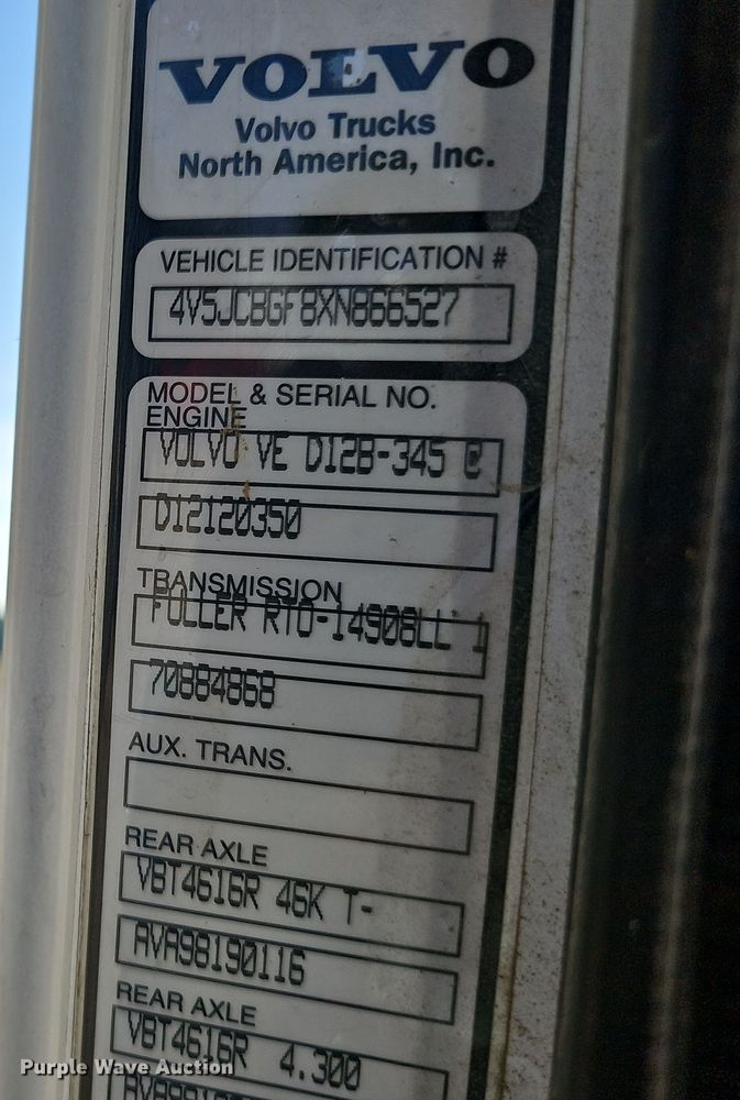 image for item NX9205 1999 Volvo WG roll-off container truck