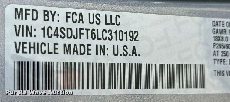 image for item DH1257 2020 Dodge  Durango  SUV