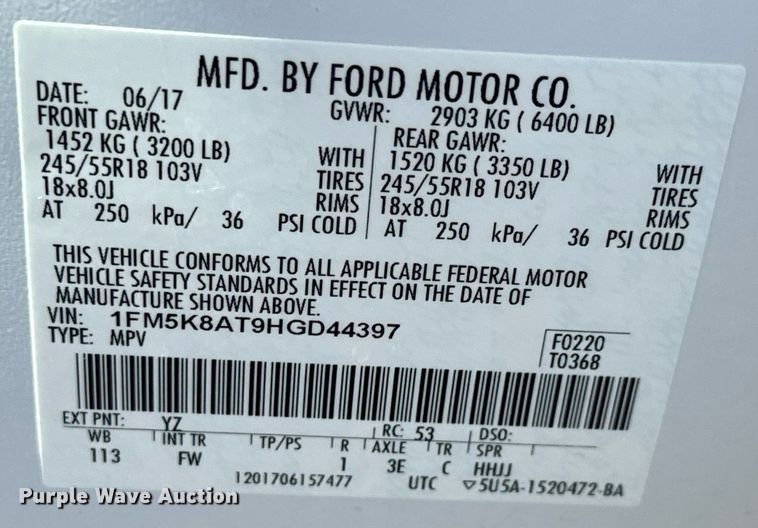 image for item DH1259 2017 Ford Explorer Police Interceptor  SUV