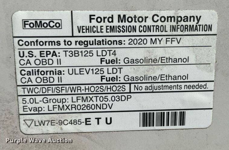 image for item DH1268 2020 Ford F150 XLT SuperCrew pickup truck