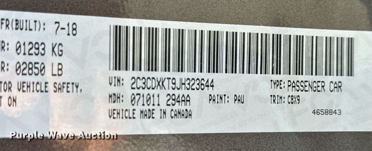 image for item DH1274 2018 Dodge Charger Police 