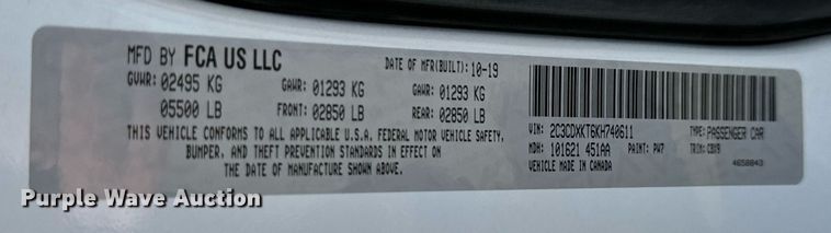 image for item DH1277 2019 Dodge  Charger Police 