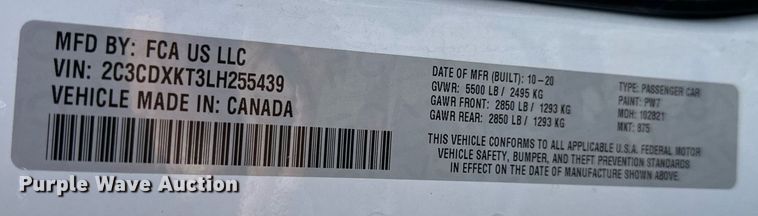 image for item DH1281 2020 Dodge  Charger Police 