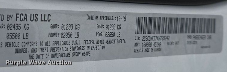 image for item DQ4590 2019 Dodge  Charger Police 