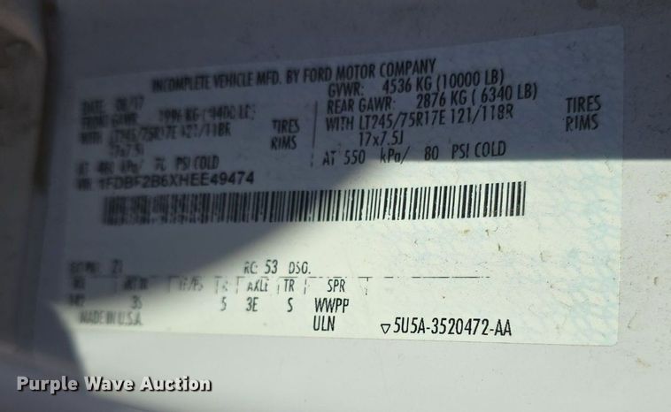 image for item DQ4603 2017 Ford F250 Super Duty XLT  utility bed pickup truck