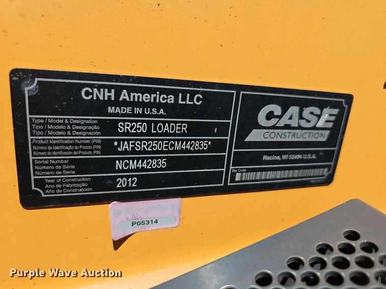 image for item DQ4606 2012 Case SR250 skid steer loader