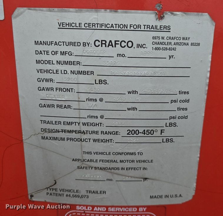 image for item DQ4607 1999 Crafco  SS125 pothole patcher