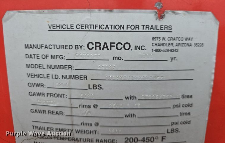 image for item DQ4607 1999 Crafco  SS125 pothole patcher