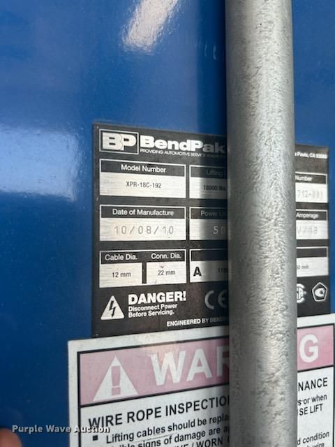 image for item EK2146 2010 Bend Pak  two post lift