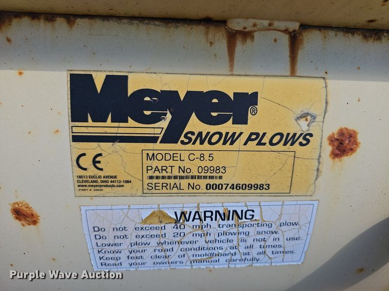 image for item EK6453 Meyer  C8.5  snow plow