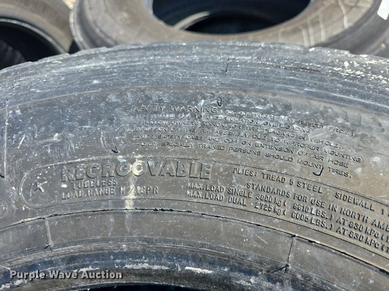 image for item EK6492 (4) Bridgestone 11R22.5 tires