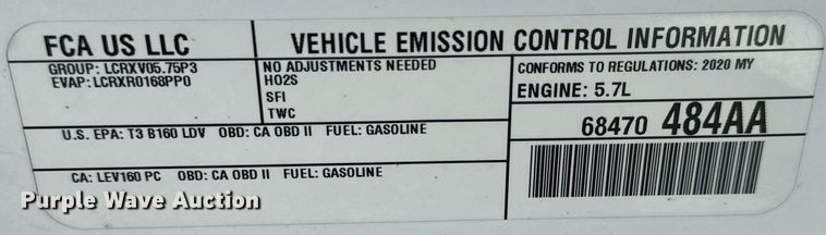 image for item MV9133 2020 Dodge  Charger Police 