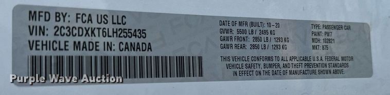 image for item MV9133 2020 Dodge  Charger Police 