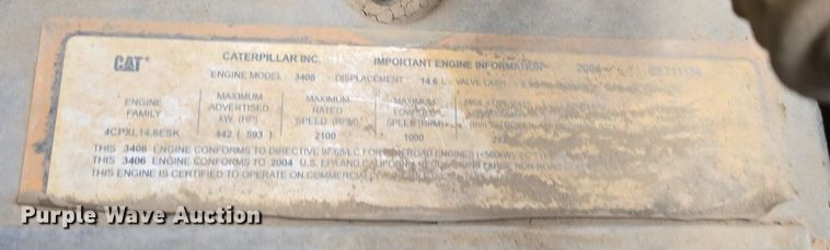 image for item EG9845 2004 Caterpillar 627G conventional scraper 