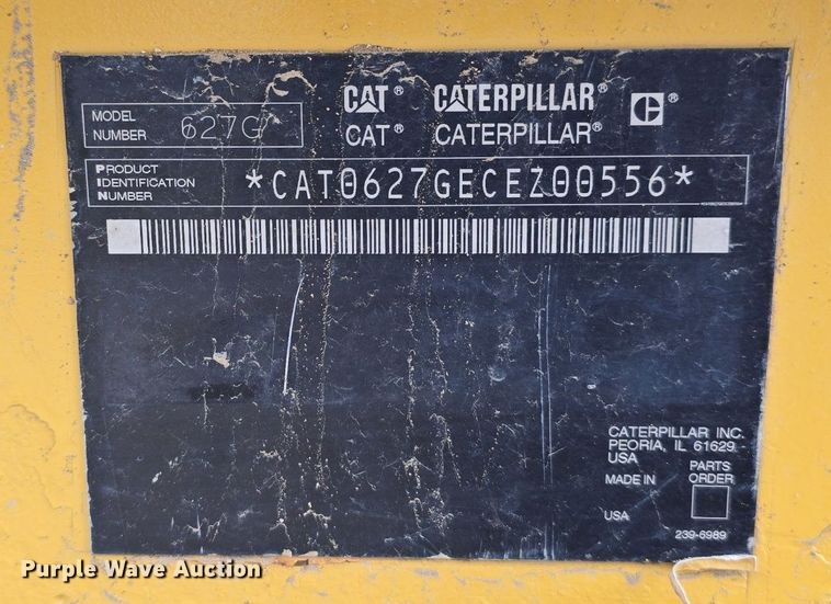 image for item EG9845 2004 Caterpillar 627G conventional scraper 