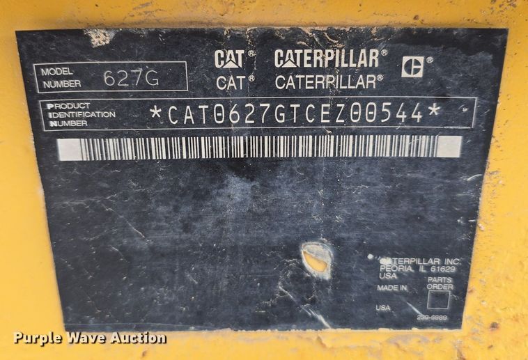 image for item EG9846 2004 Caterpillar 627G conventional scraper 