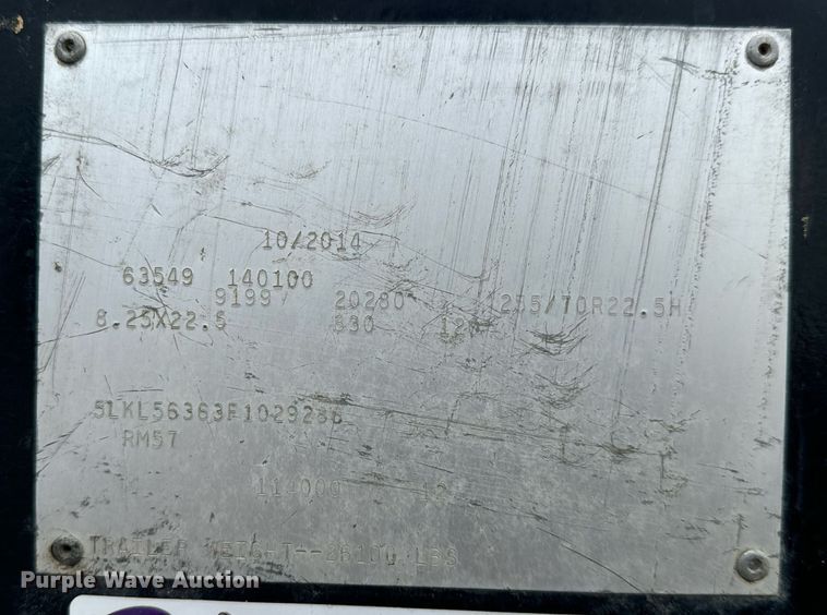 image for item EG9853 2015 Load King RM57 lowboy equipment trailer