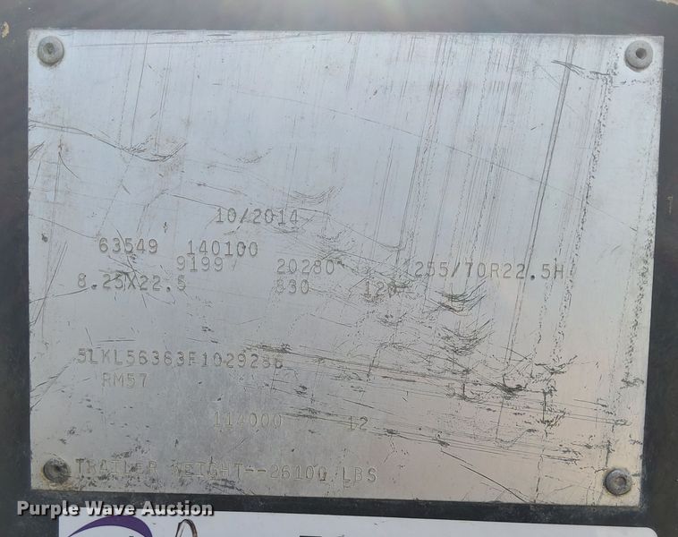 image for item EG9853 2015 Load King RM57 lowboy equipment trailer