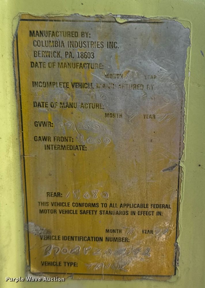 image for item LW9788 1977 Ford 7000 crane truck