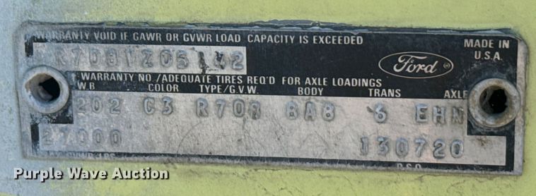 image for item LW9788 1977 Ford 7000 crane truck