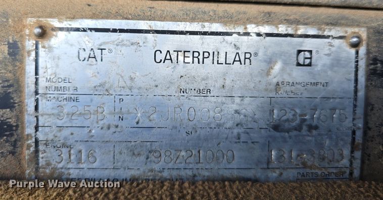 image for item LW9794 1997 Caterpillar  325B L excavator