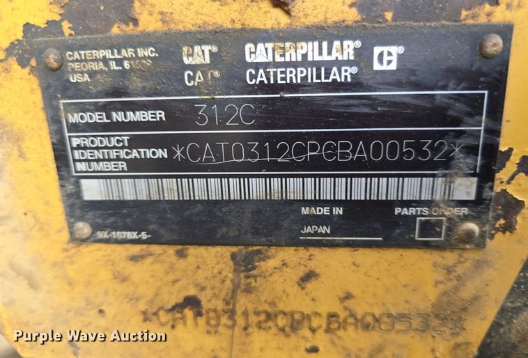 image for item LW9795 2002 Caterpillar  312C L excavator
