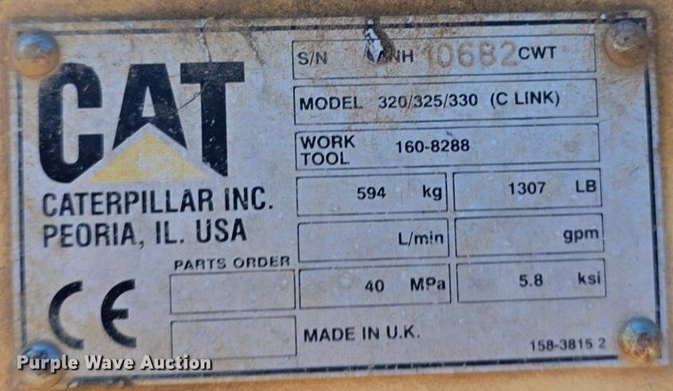 image for item LW9806 2005 Caterpillar 325C L excavator