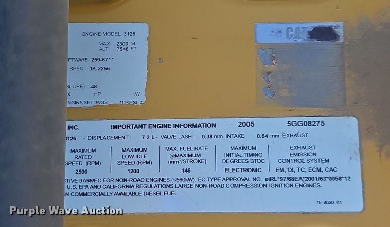 image for item LW9806 2005 Caterpillar 325C L excavator