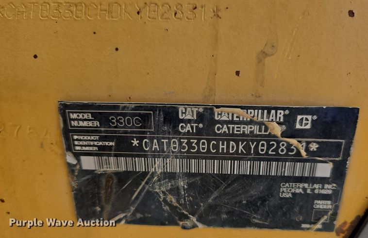 image for item LW9807 2005 Caterpillar 330C excavator