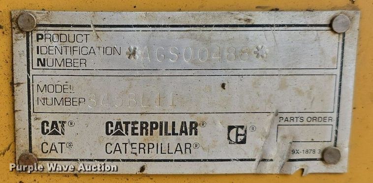 image for item LW9808 2000 Caterpillar 345B L Series II excavator