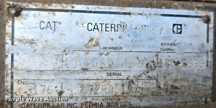 image for item LW9808 2000 Caterpillar 345B L Series II excavator