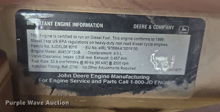 image for item LW9821 1999 Superior 210 air compressor