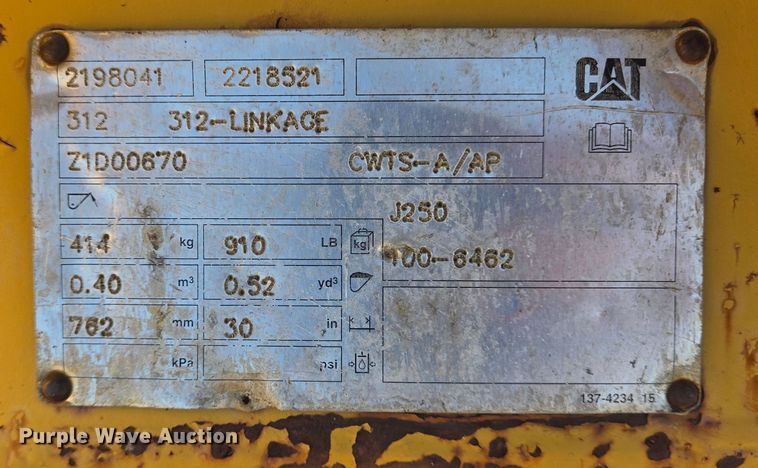 image for item LW9833 Caterpillar excavator bucket