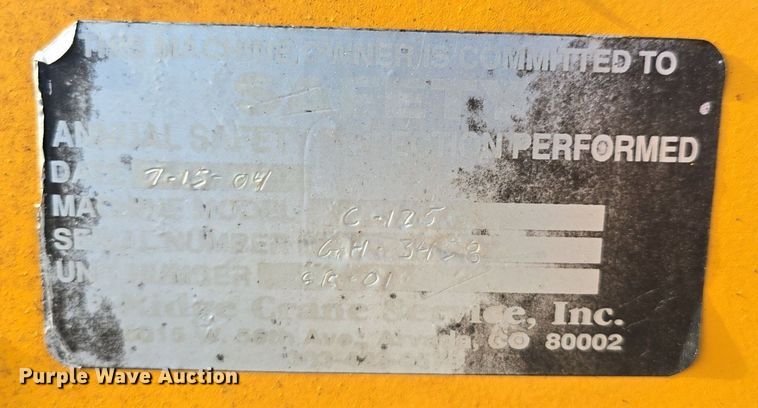 image for item LW9855 1970 Galion C-125 crane