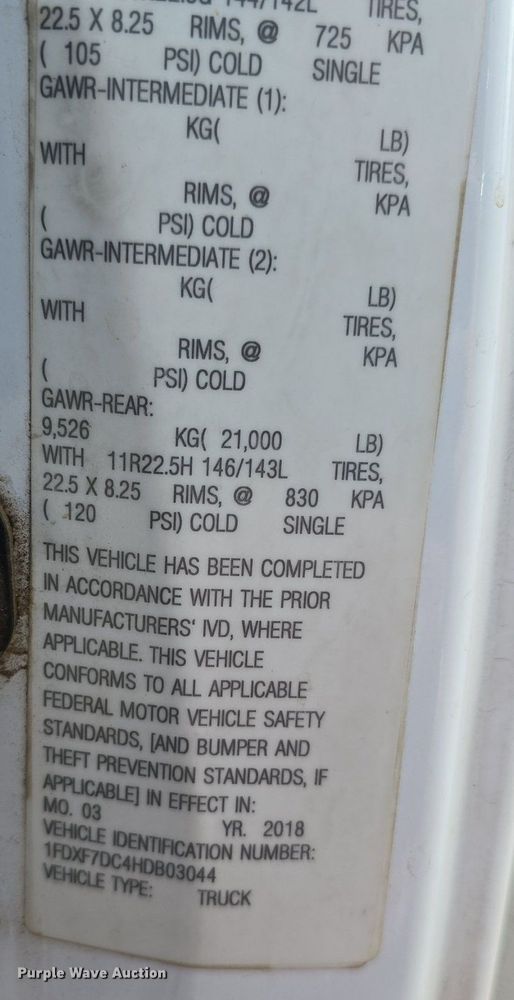 image for item LW9880 2017 Ford F750 Super Duty utility / service truck