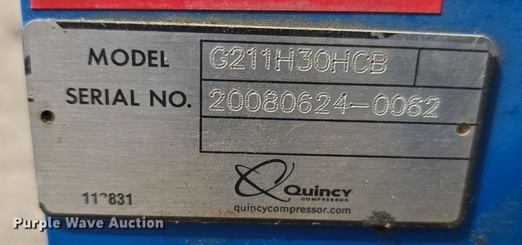 image for item LW9881 2008 Quincy G211H30HCB air compressor