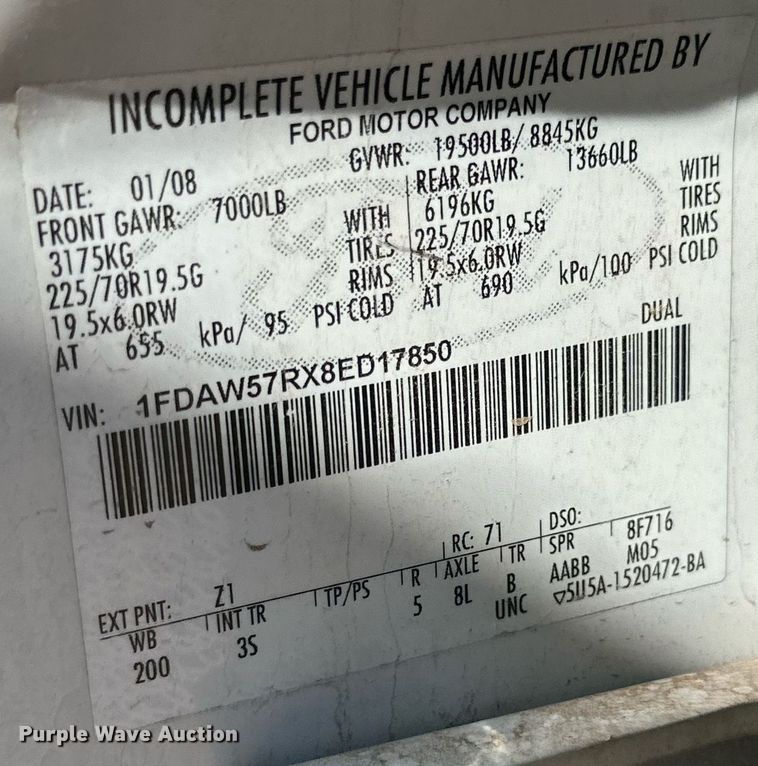 image for item DD3227 2008 Ford F550 Super Duty  Crew Cab utility / service truck