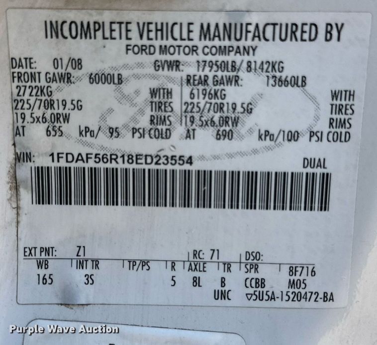 image for item DD3229 2008 Ford F550 Super Duty  utility / service truck